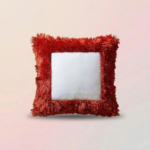 Red Fur Customizable Photo Cushion