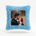 Blue Fur Customizable Photo Cushion