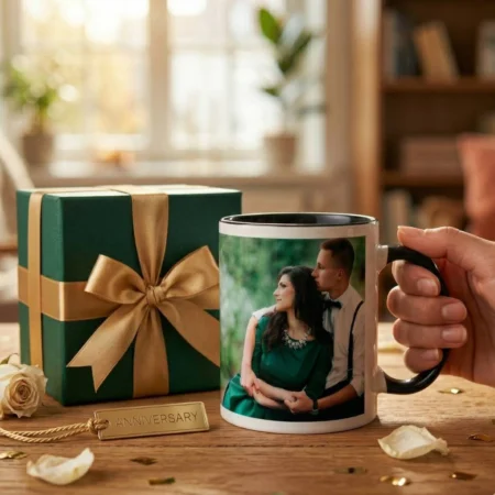 Black Handle Coffee Mug