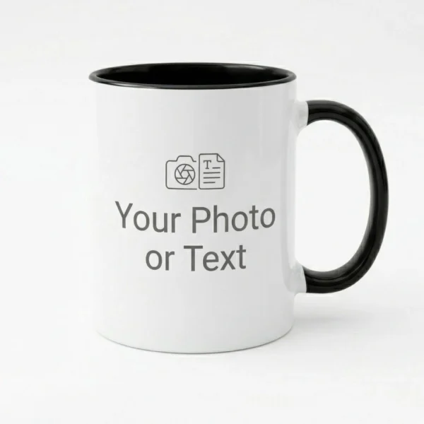 Black Handle Coffee Mug