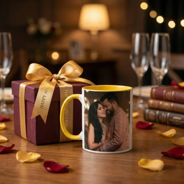 Yellow Handle Coffee Mug