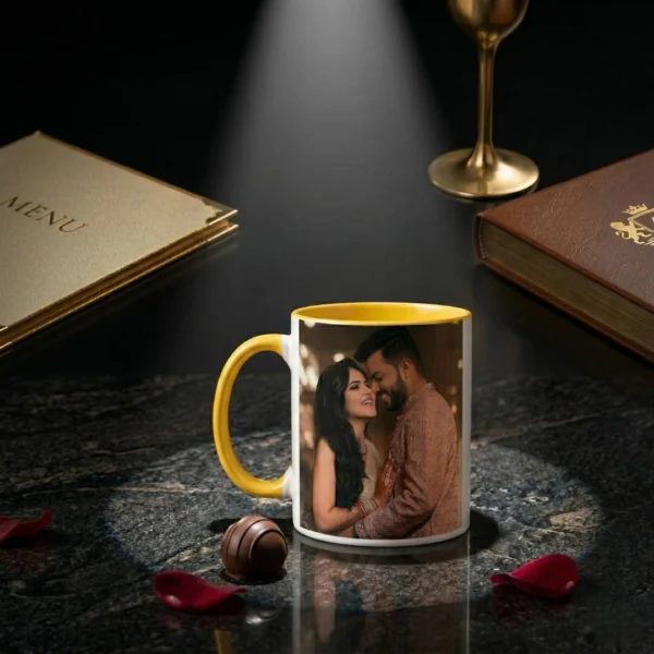 Yellow Handle Coffee Mug