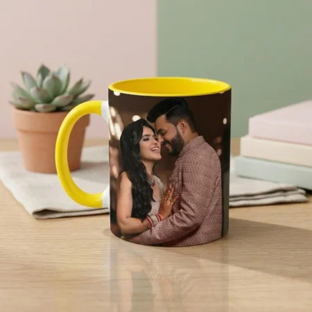 Yellow Handle Coffee Mug