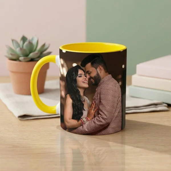 Yellow Handle Coffee Mug