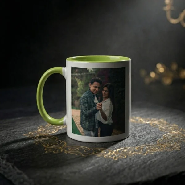 Green Handle Coffee Mug