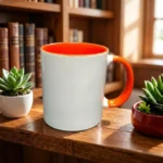 Orange Handle Coffee Mug