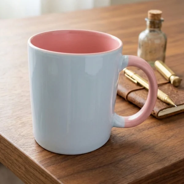 Pink Handle Coffee Mug