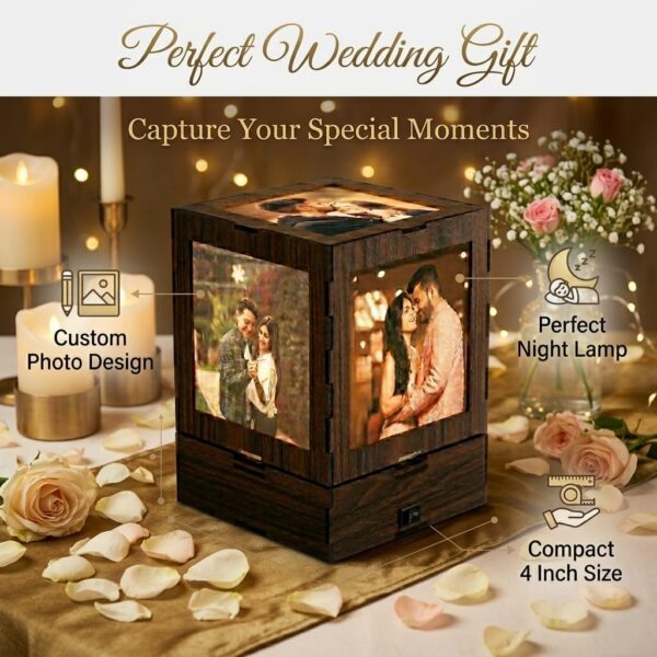 4 Inch Rotating Wooden Lamp