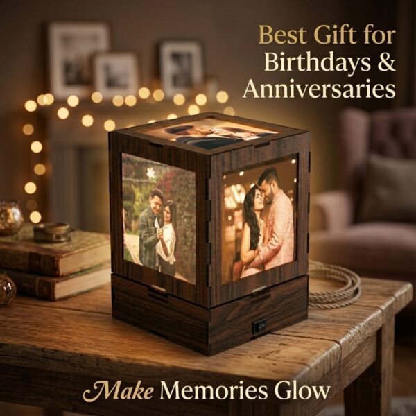4 Inch Rotating Wooden Lamp